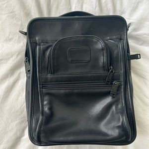 Vintage Black Crossbody leather Tumi Travel Tote